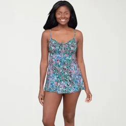 Sonnet Shores Womens Dots Swim Dress