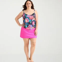 Sonnet Shores Womens Floral Plus Tankini Swimsuit Top