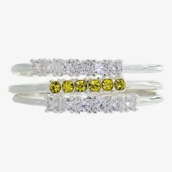 Sparkle Allure Birthstone Womens Red Cubic Zirconia Pure Silver Over Brass Ring Set