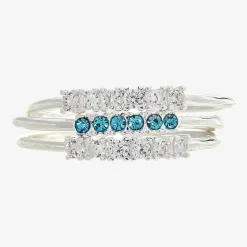 Sparkle Allure Birthstone Womens Red Cubic Zirconia Pure Silver Over Brass Ring Set
