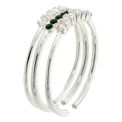 Sparkle Allure Birthstone Womens Red Cubic Zirconia Pure Silver Over Brass Ring Set