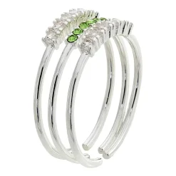Sparkle Allure Birthstone Womens Red Cubic Zirconia Pure Silver Over Brass Ring Set