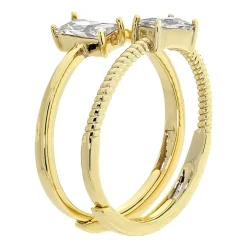 Sparkle Allure Birthstone Womens Red Cubic Zirconia 14K Gold Over Brass Ring Set