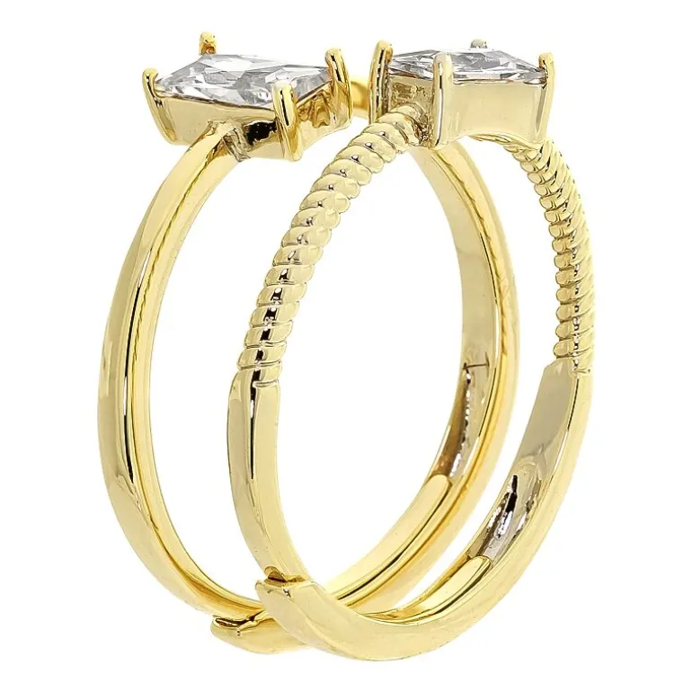Sparkle Allure Birthstone Womens Red Cubic Zirconia 14K Gold Over Brass Ring Set