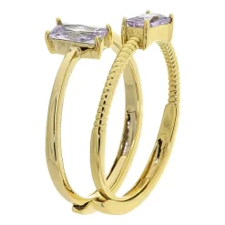Sparkle Allure Birthstone Womens Red Cubic Zirconia 14K Gold Over Brass Ring Set