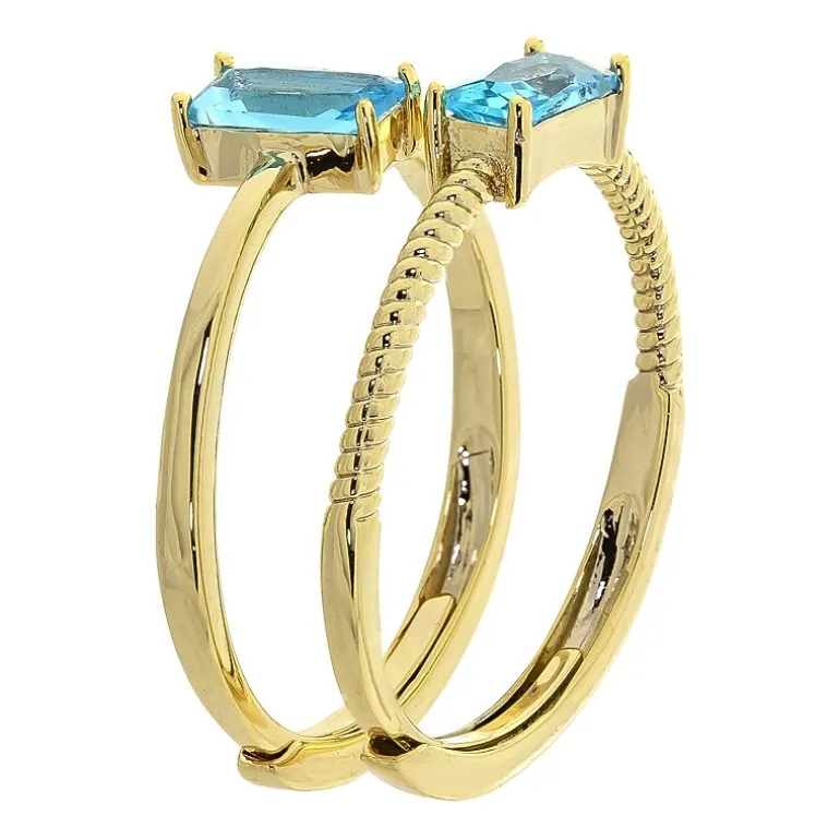 Sparkle Allure Birthstone Womens Red Cubic Zirconia 14K Gold Over Brass Ring Set