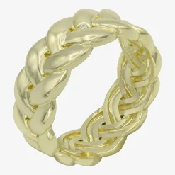 Sparkle Allure Braided Womens 7.5MM 14K Gold Over Brass Band