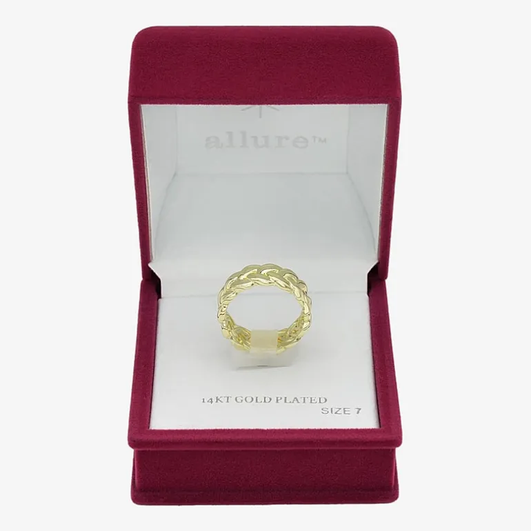 Sparkle Allure Braided Womens 7.5MM 14K Gold Over Brass Band