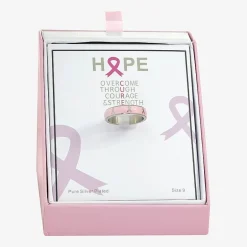 Sparkle Allure Breast Cancer Awareness Womens 5MM Stainless Steel Band