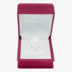Sparkle Allure Bypass Wrap Womens Crystal Pure Silver Over Brass Bypass  Cocktail Ring