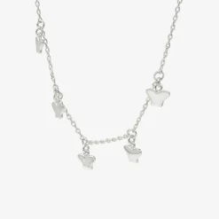 Sparkle Allure Charm Womens Pure Silver Over Brass 16 Inch Collar Necklace