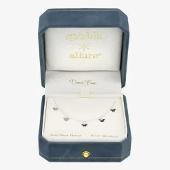 Sparkle Allure Charm Womens Pure Silver Over Brass 16 Inch Collar Necklace