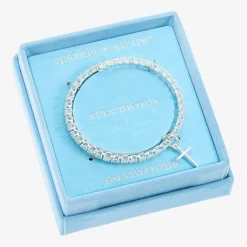 Sparkle Allure Coil Womens Cubic Zirconia Pure Silver Over Brass Pear Tennis Bracelet