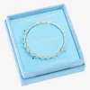 Sparkle Allure Coil Womens Cubic Zirconia Pure Silver Over Brass Square Tennis Bracelet
