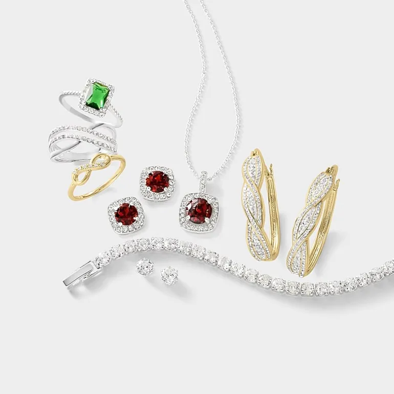 Sparkle Allure Crossover Double Row Womens 3MM Crystal Pure Silver Over Brass Crossover Band