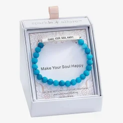 Sparkle Allure Empowerment Larimar Womens Blue Bar Beaded Bracelet