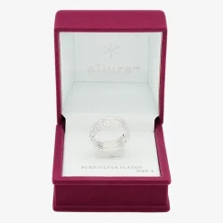 Sparkle Allure Faux Stack Link Womens 7.5MM Pure Silver Over Brass Band