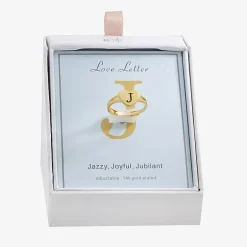 Sparkle Allure Initial Womens 2MM 14K Gold Over Brass Heart Band