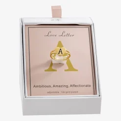 Sparkle Allure Initial Womens 2MM 14K Gold Over Brass Heart Band