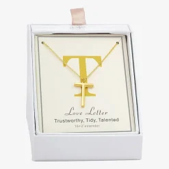 Sparkle Allure Initial Womens 14K Gold Over Brass 16 Inch Pendant Necklace