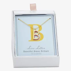 Sparkle Allure Initial Womens 14K Gold Over Brass 16 Inch Pendant Necklace