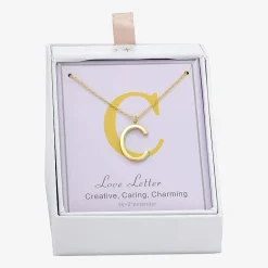 Sparkle Allure Initial Womens 14K Gold Over Brass 16 Inch Pendant Necklace