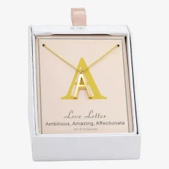Sparkle Allure Initial Womens 14K Gold Over Brass 16 Inch Pendant Necklace