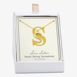 Sparkle Allure Initial Womens 14K Gold Over Brass 16 Inch Pendant Necklace