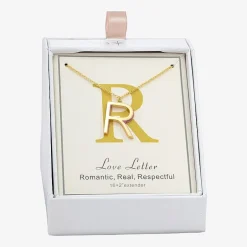 Sparkle Allure Initial Womens 14K Gold Over Brass 16 Inch Pendant Necklace