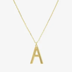 Sparkle Allure Initial Womens 14K Gold Over Brass 16 Inch Pendant Necklace