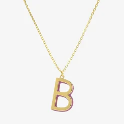 Sparkle Allure Initial Womens 14K Gold Over Brass 16 Inch Pendant Necklace