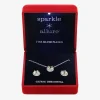 Sparkle Allure Light Up Box Halo Womens Yellow Cubic Zirconia Pure Silver Over Brass Round 2-pc. Jewelry Set
