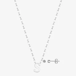 Sparkle Allure Pendant Necklace & Stud Earring Womens Pure Silver Over Brass 2-pc. Jewelry Set