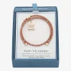 Sparkle Allure Pink Leather Coil Womens Cubic Zirconia 18K Rose Gold Over Brass Wrap Bracelet