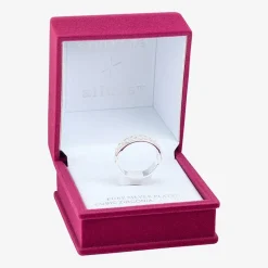 Sparkle Allure Station Womens 4.5MM Cubic Zirconia Pure Silver Over Brass Band