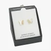 Sparkle Allure White Mother Of Pearl Cultured Freshwater Pearl 14K Gold Over Brass 11mm Butterfly Stud Earrings