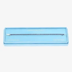 Sparkle Allure Womens Blue Cubic Zirconia Pure Silver Over Brass Round 7.5 Inch Tennis Bracelet