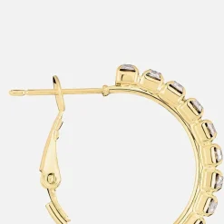 Sparkle Allure Womens Crystal 14K Gold Over Brass 25.1mm Hoop Earrings