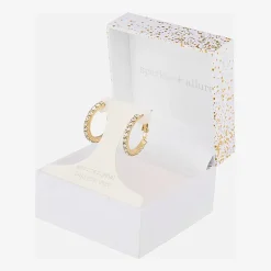 Sparkle Allure Womens Crystal 14K Gold Over Brass 25.1mm Hoop Earrings