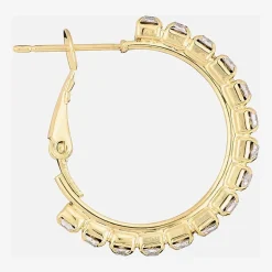 Sparkle Allure Womens Crystal 14K Gold Over Brass 25.1mm Hoop Earrings