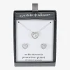 Sparkle Allure Womens Cubic Zirconia Pure Silver Over Brass Heart 2-pc. Jewelry Set