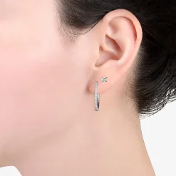 Sparkle Allure Womens Cubic Zirconia 2 Pair Earring Set