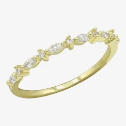 Sparkle Allure Womens Cubic Zirconia 14K Gold Over Brass Band