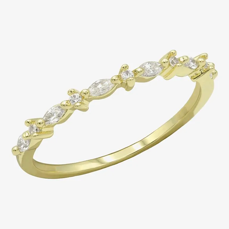 Sparkle Allure Womens Cubic Zirconia 14K Gold Over Brass Band