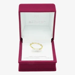 Sparkle Allure Womens Cubic Zirconia 14K Gold Over Brass Band