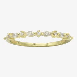 Sparkle Allure Womens Cubic Zirconia 14K Gold Over Brass Band