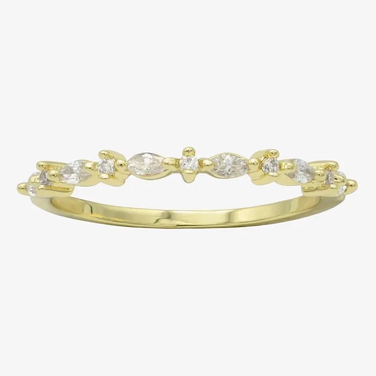 Sparkle Allure Womens Cubic Zirconia 14K Gold Over Brass Band