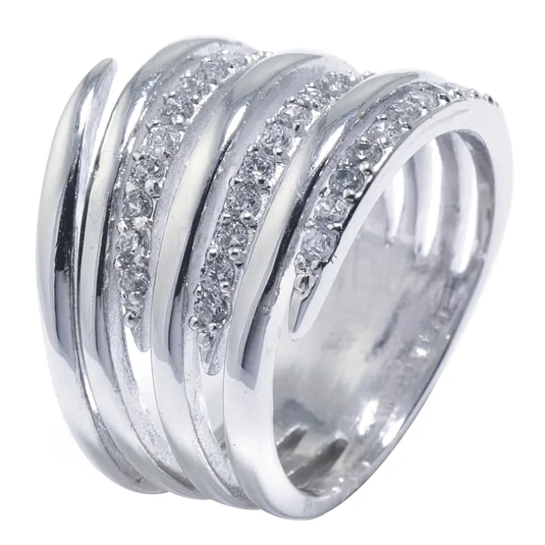Sparkle Allure Womens Cubic Zirconia Pure Silver Over Brass Band