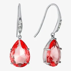 Sparkle Allure Womens Cubic Zirconia Pure Silver Over Brass Oval Drop Earrings