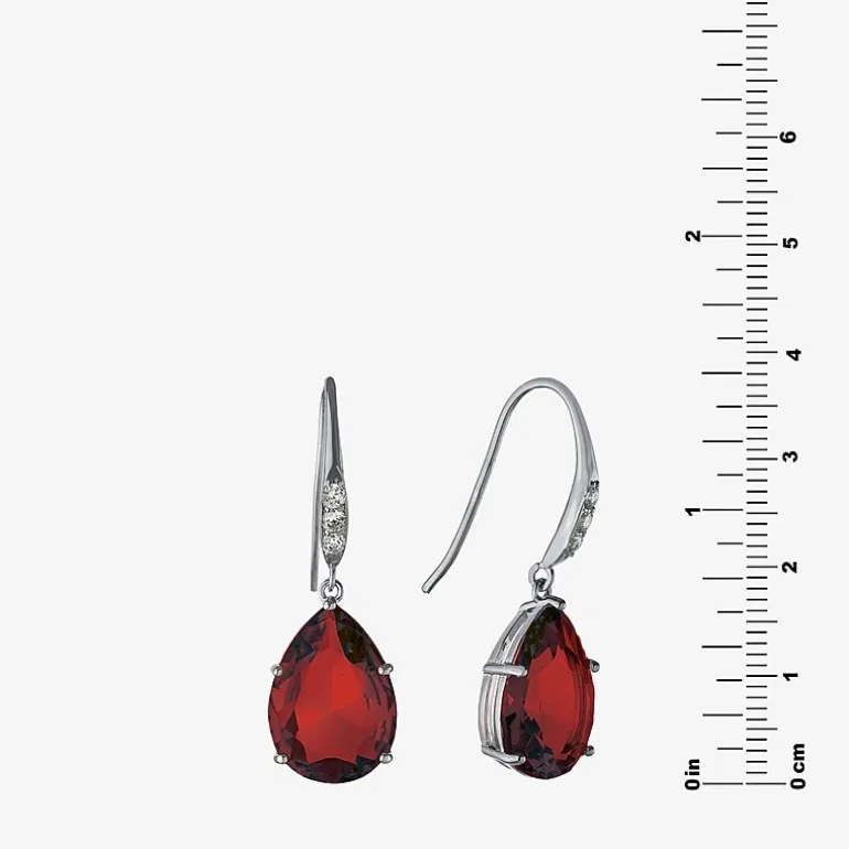Sparkle Allure Womens Cubic Zirconia Pure Silver Over Brass Oval Drop Earrings